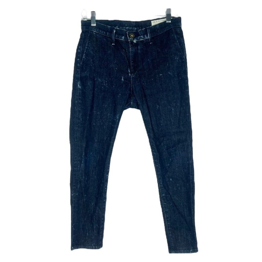 Rag & Bone Jeans Womens 2 25" Blue Dark Acid Wash Mid Rise Crop Skinny Leg